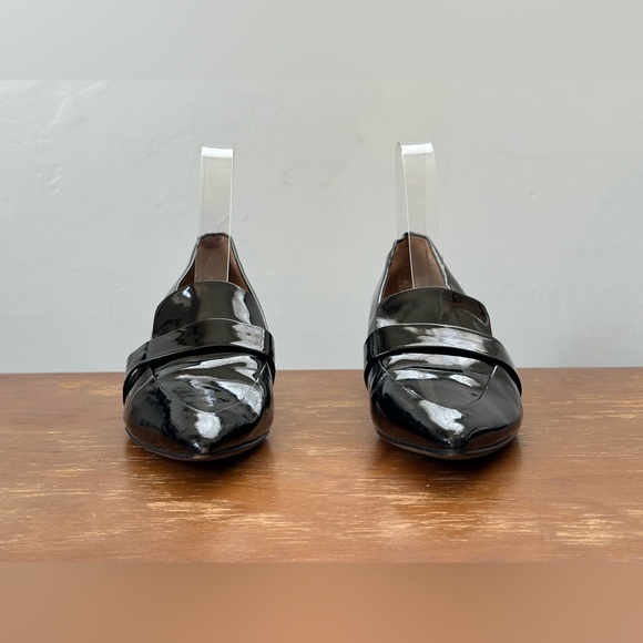 Franco Sarto Giovanni Black Faux Patent Loafers Women's Size 7 M - Picture 8 of 9